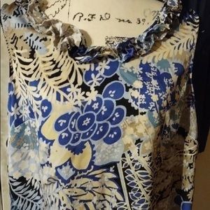 Talbots sleeveless floral blouse.